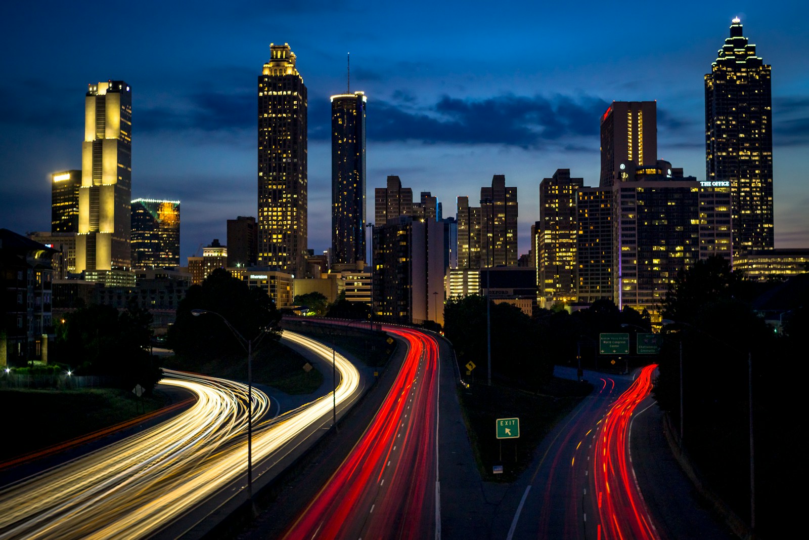 city building during night